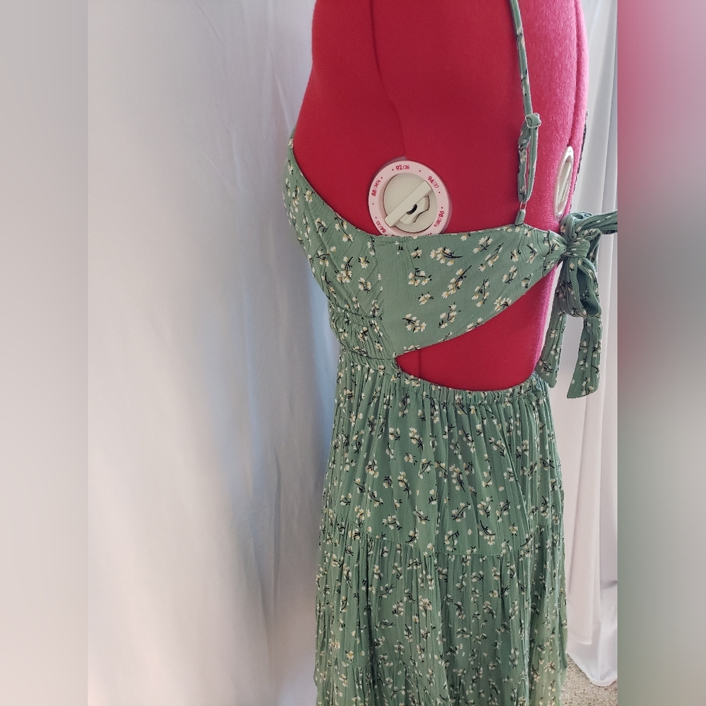 Angie Sage Green Floral Midi Dress - Picture 4 of 6